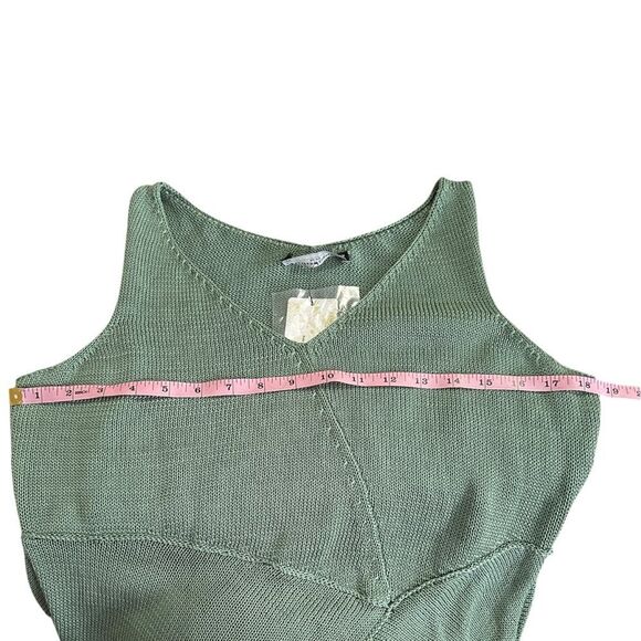 NEW Peruvian Connection Portobello Tunic Dress Green Pima Cotton Asymmetrical He - Picture 7 of 10